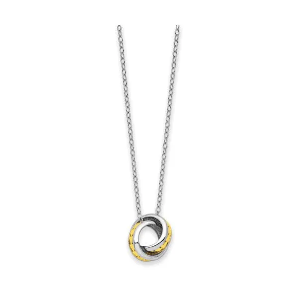 Sentimental Expressions Sterling Silver Rhodium and Gold Plated Always Together Necklace