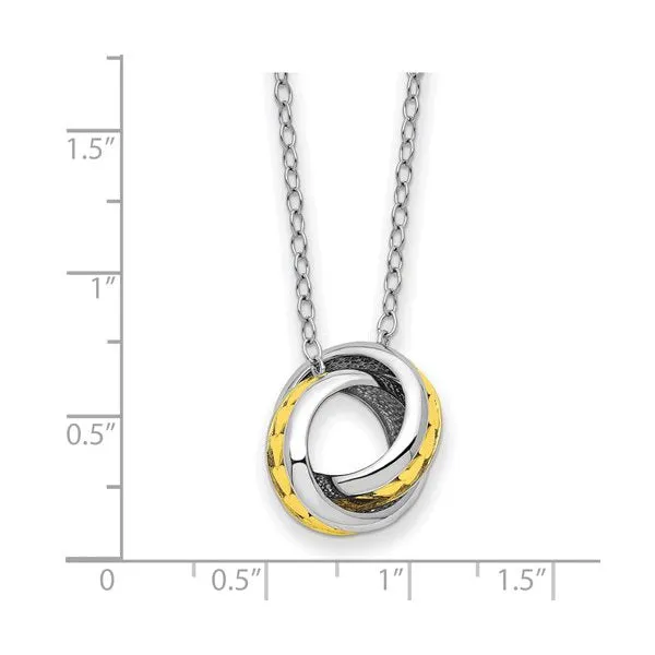 Sentimental Expressions Sterling Silver Rhodium and Gold Plated Always Together Necklace