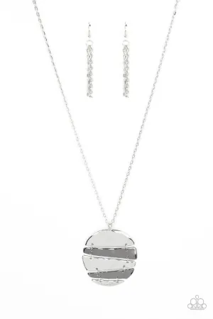 Shattered Sunset - Silver - and Gunmetal Mixed Metal Paparazzi Long Necklace