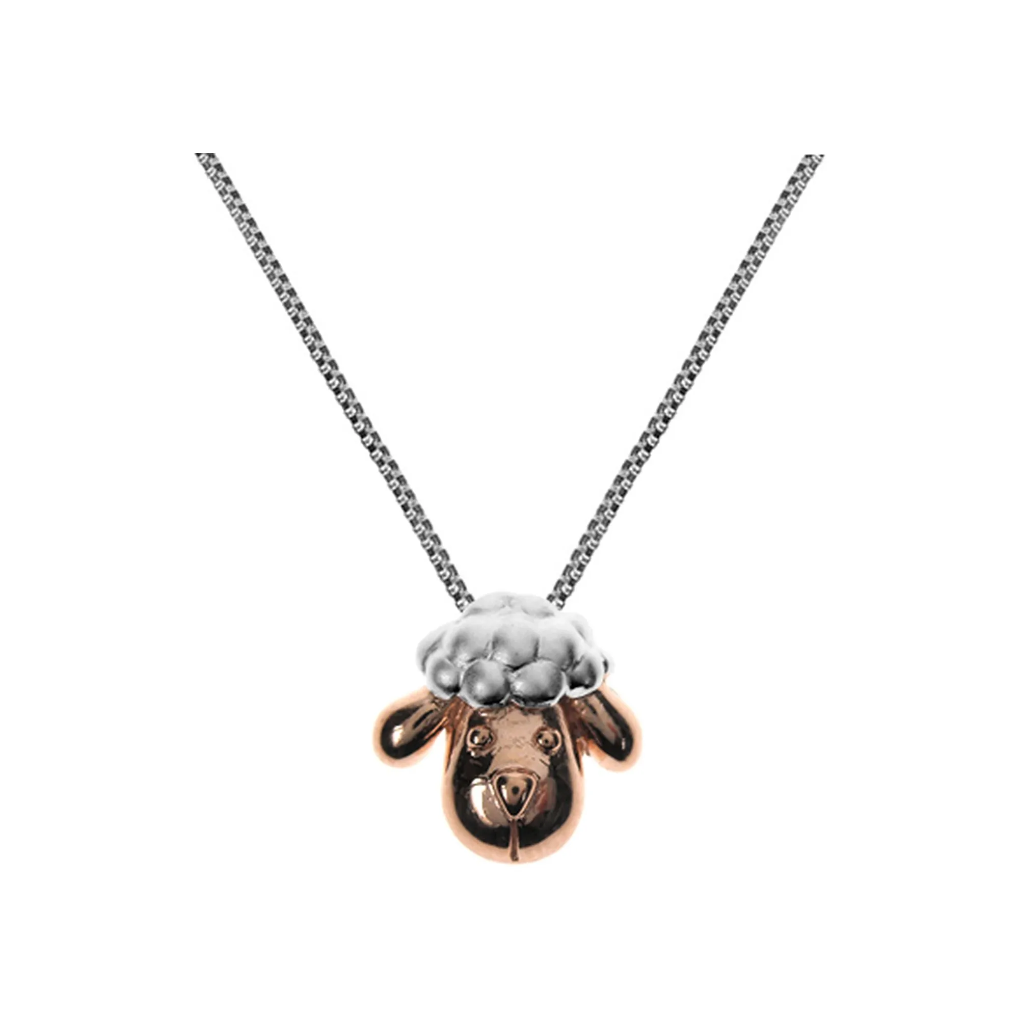Sheep necklace with rose gold plate