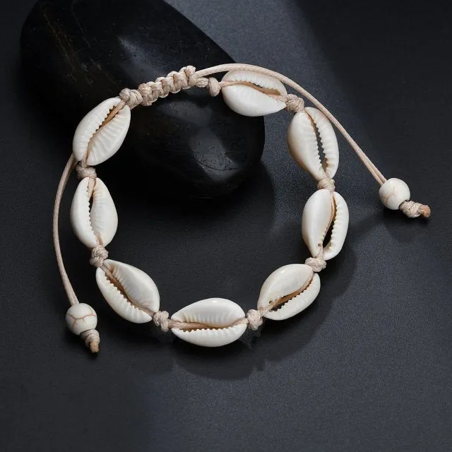 Shell Anklet Bracelet, Bohemian Anklet Bracelet, Ankle Jewelry