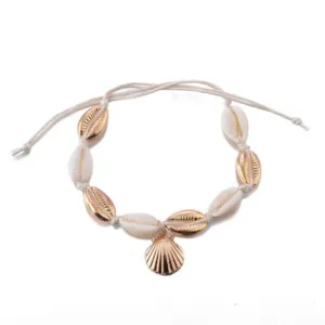 Shell Anklet Bracelet, Bohemian Anklet Bracelet, Ankle Jewelry