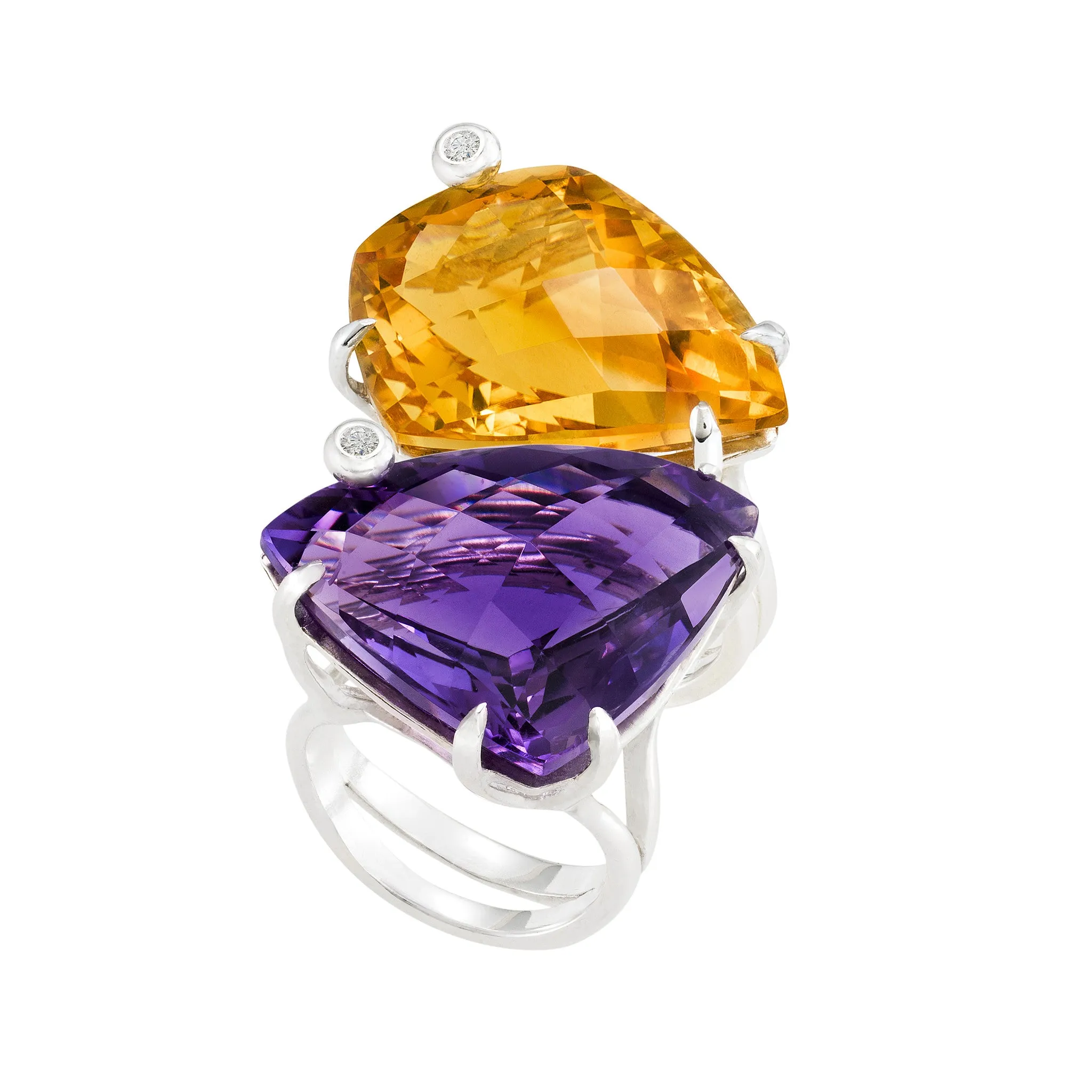 Shield Cocktail Ring: Amethyst