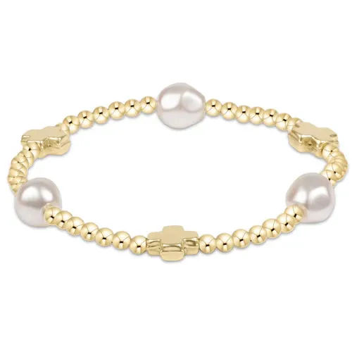 Signature Cross Admire Pearl 3MM Bead Bracelet