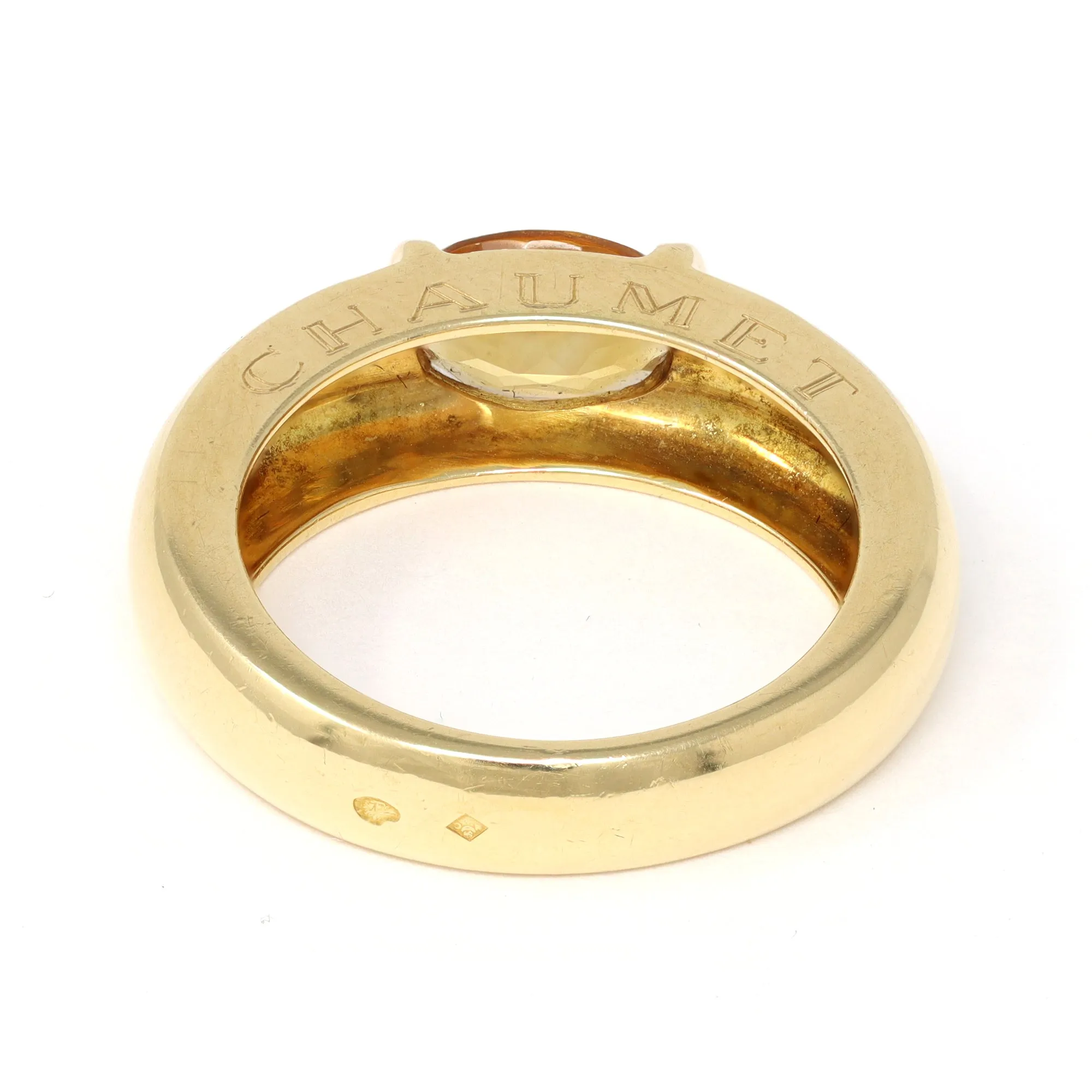 Signed Chaumet Paris Citrine Ring in 18k