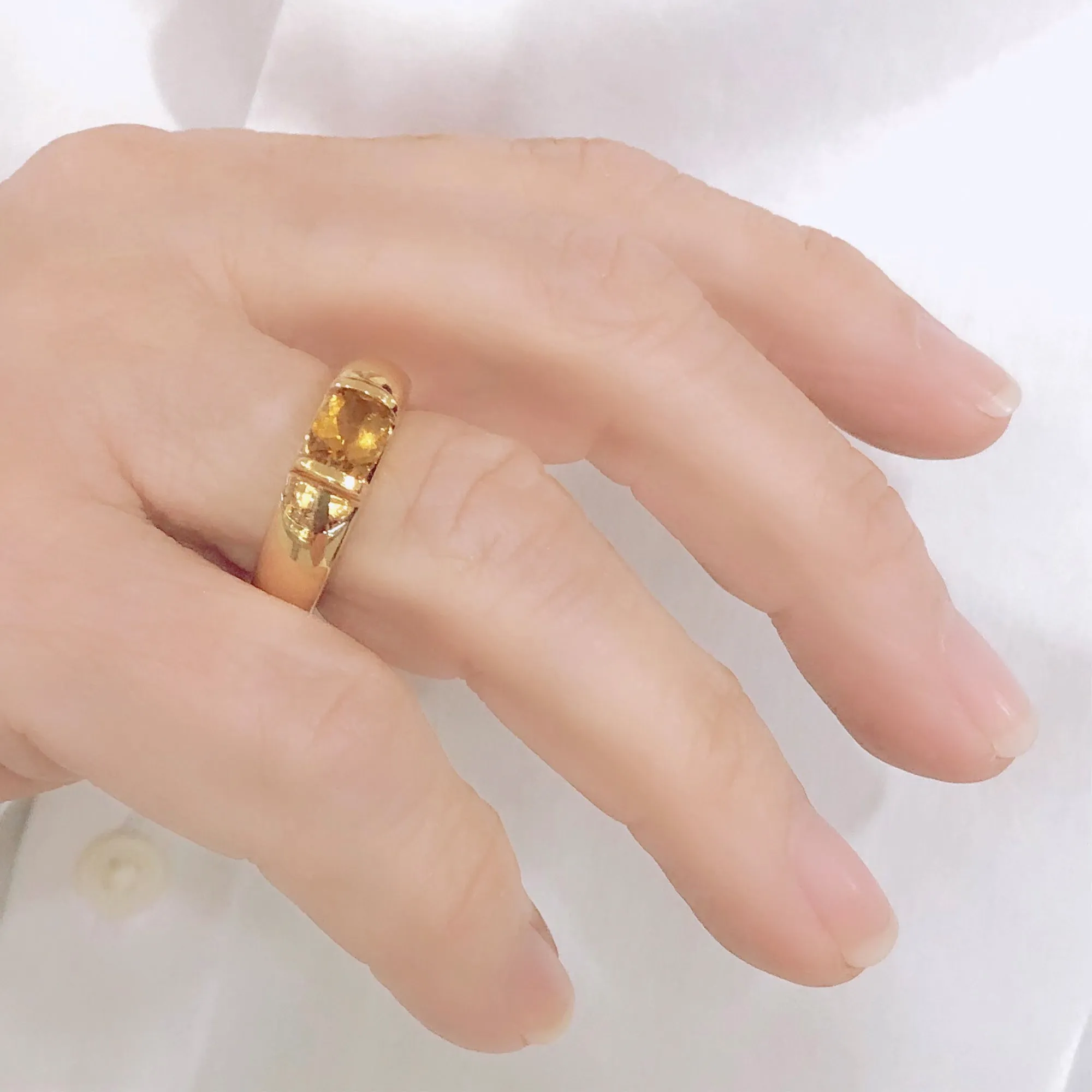 Signed Chaumet Paris Citrine Ring in 18k