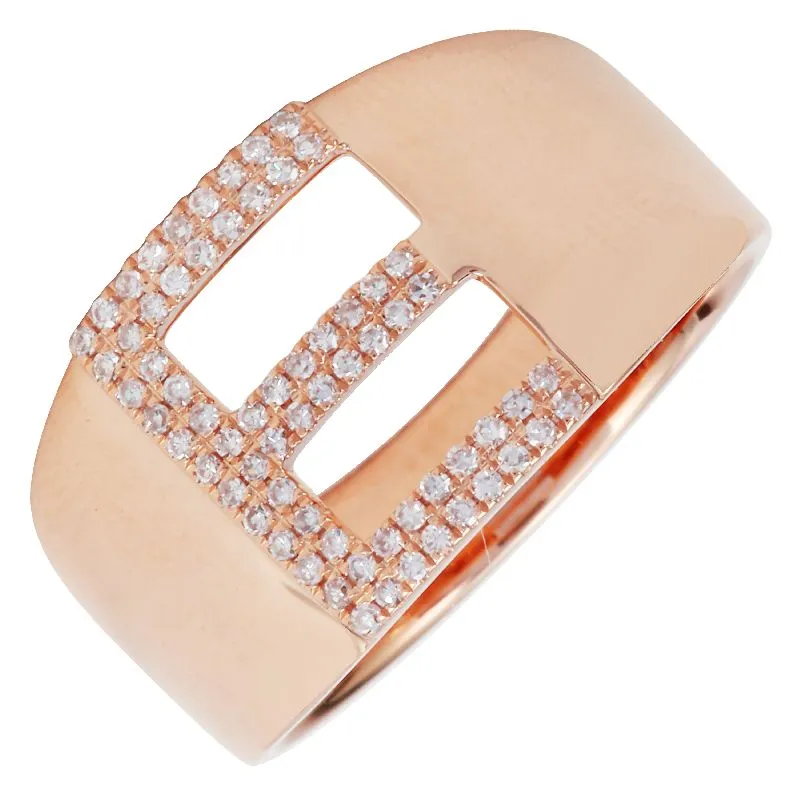 Signet Initial Diamond Ring