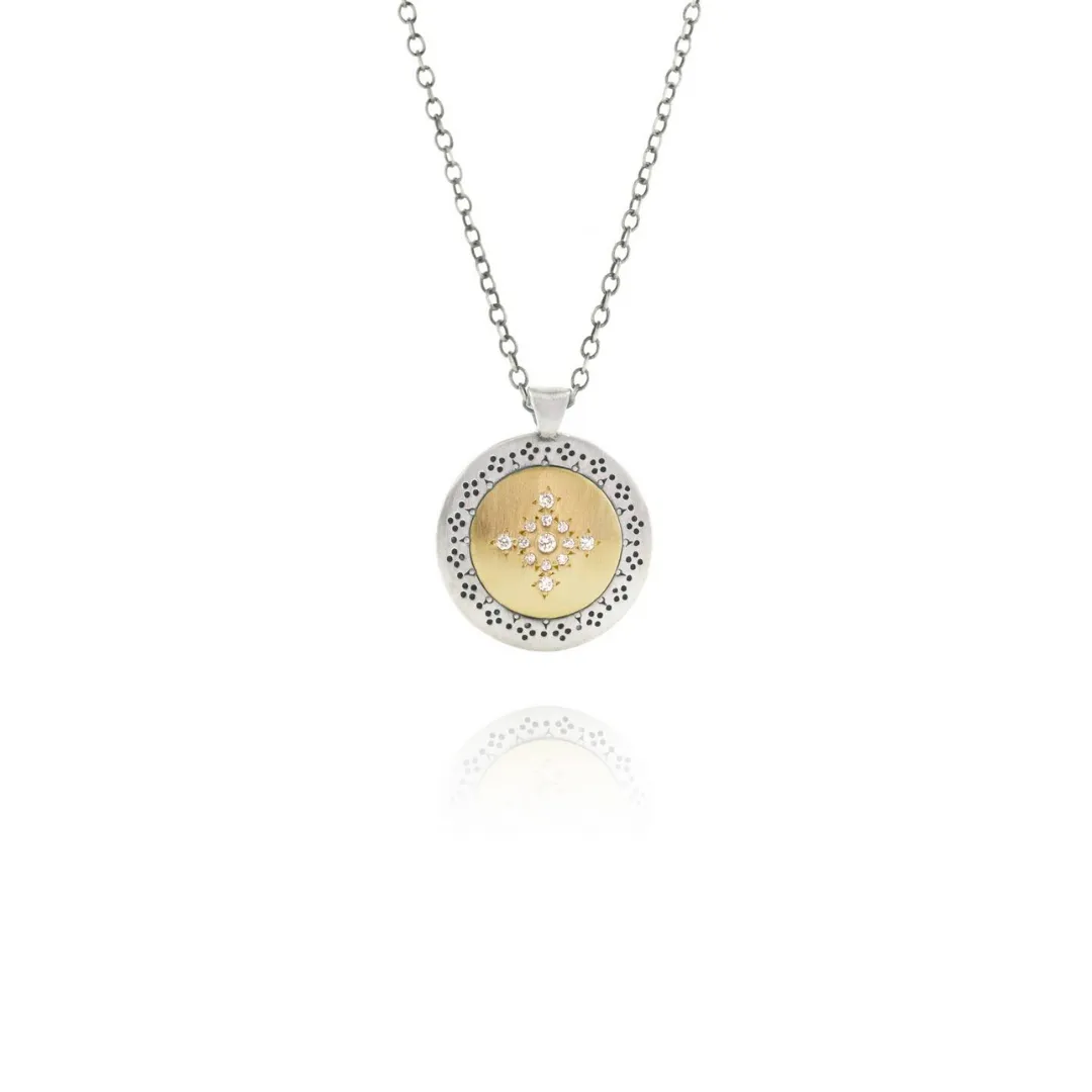 Silver & Gold Diamond Seeds of Harmony Pendant
