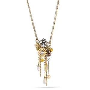 SILVER AND GOLD MIX CHARM  NECKLACES #242BR1301 (1E16/1A12)