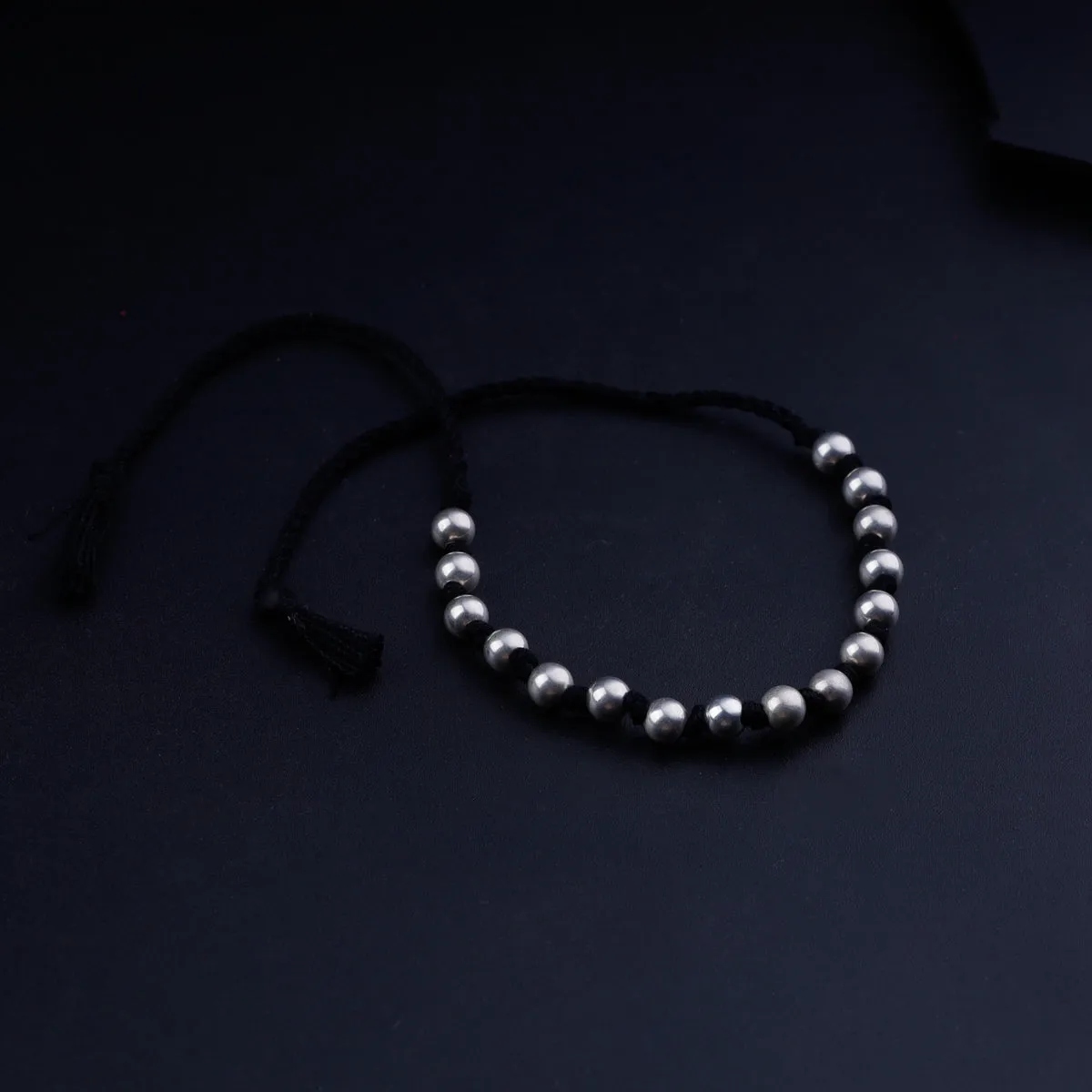 Silver Bead Anklet (6 mm)