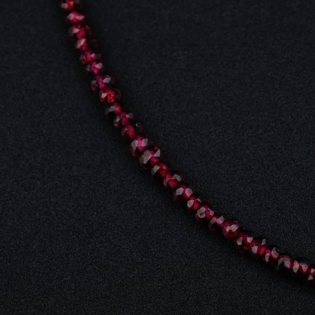 Silver Garnet and Moonstone Anklet