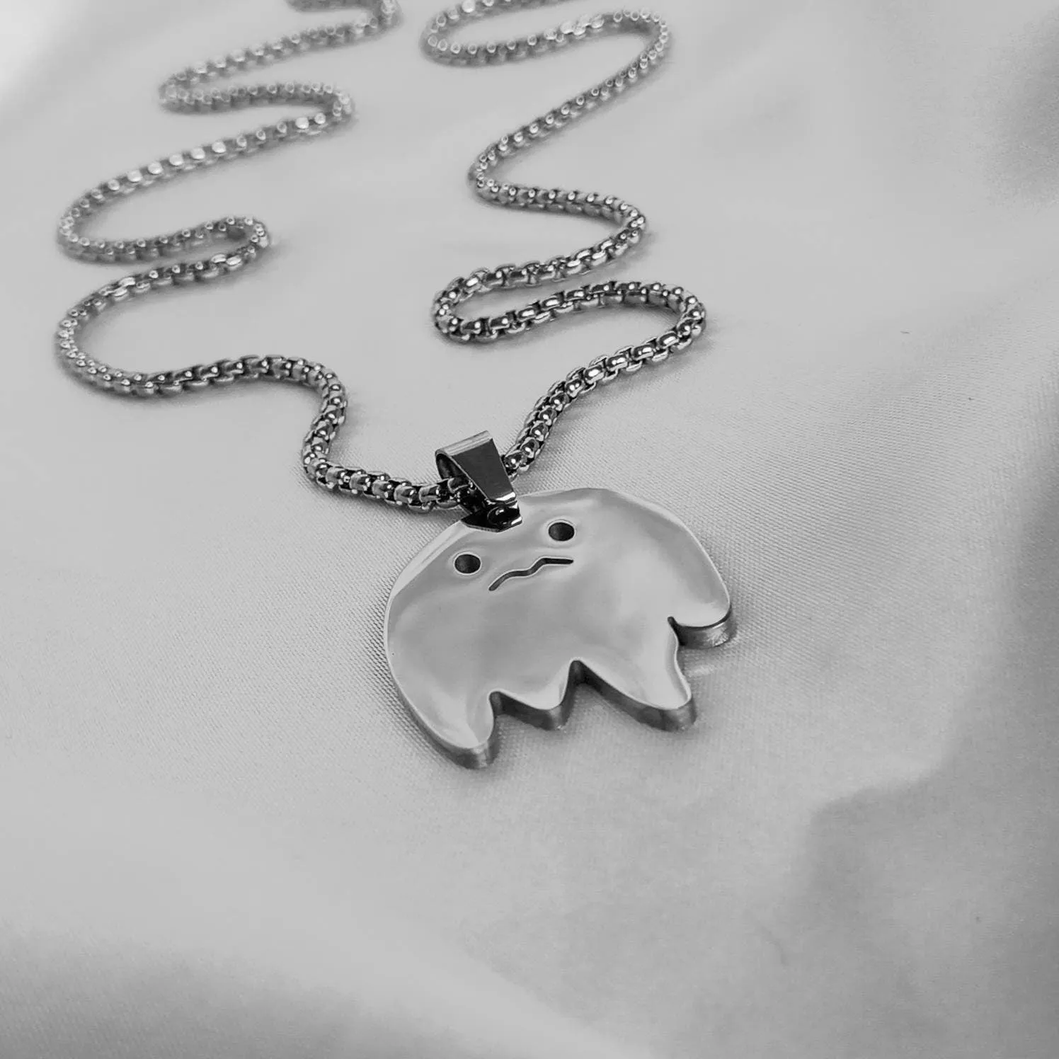 Silver Ghost Chain Necklace - Silver Ghost Necklaces,Silver Chunky Chain Necklace,Silver Necklaces In The UK,Silver Jewellery In The UK