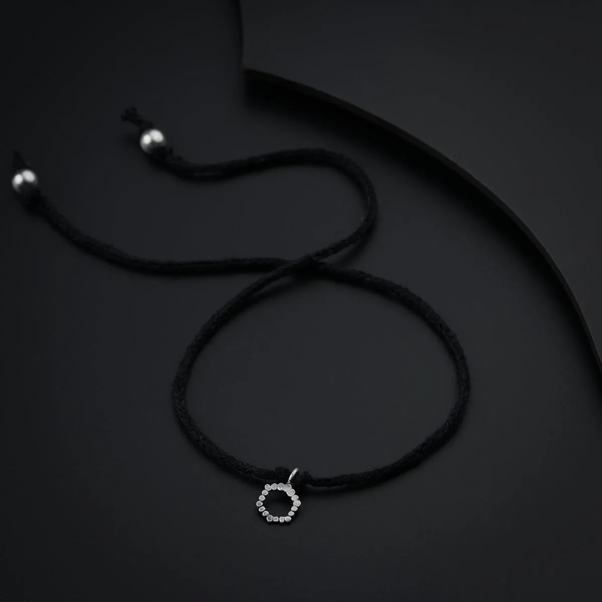 Silver Hammered Round Anklet
