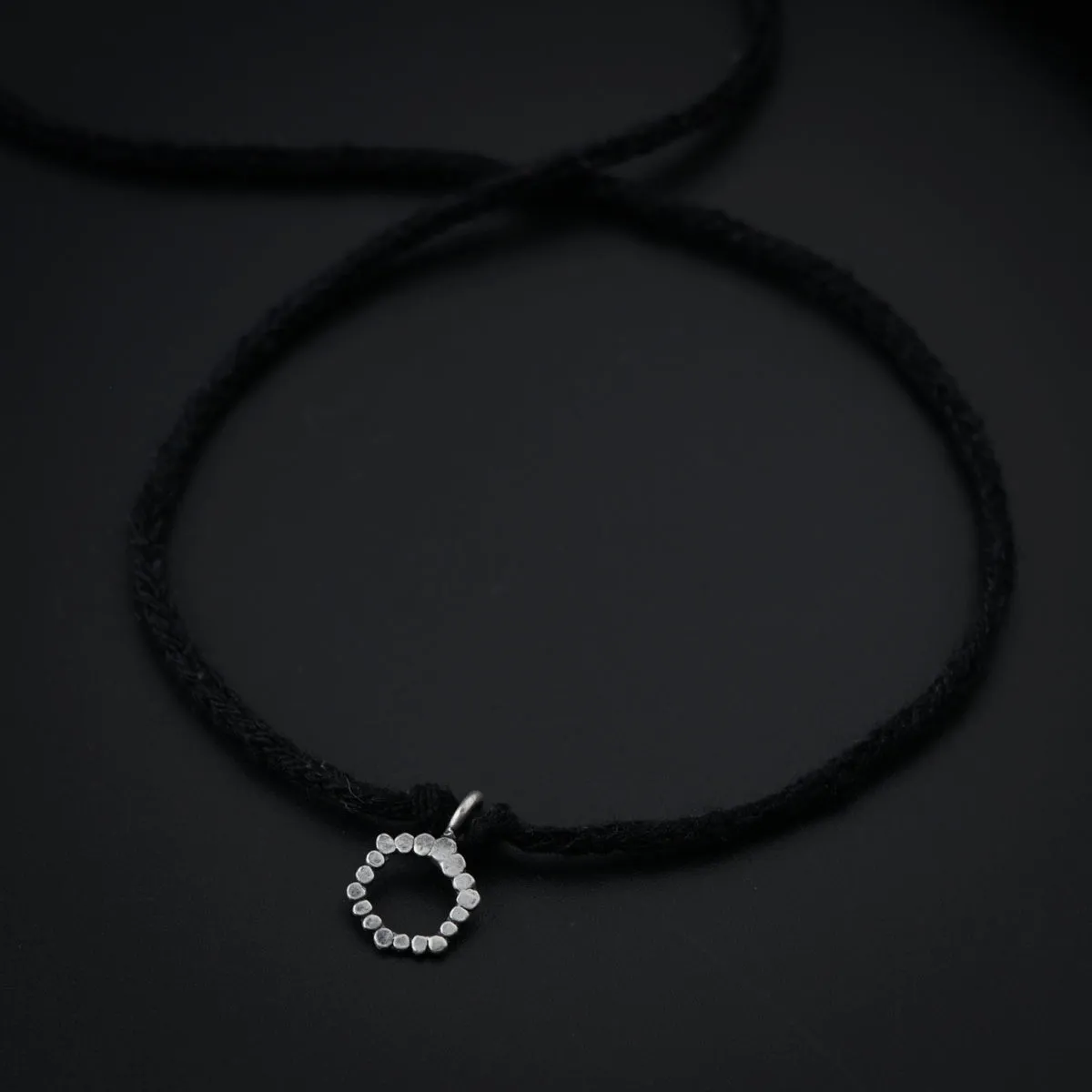 Silver Hammered Round Anklet