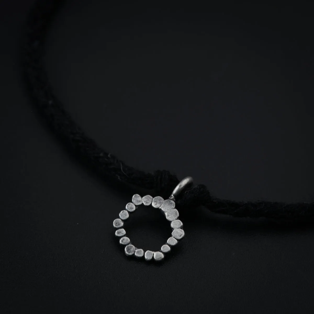 Silver Hammered Round Anklet