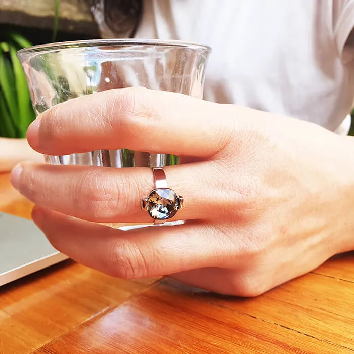 Silver Night Cocktail Ring