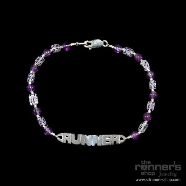 Silver "Runner" w/ Amethyst Anklet