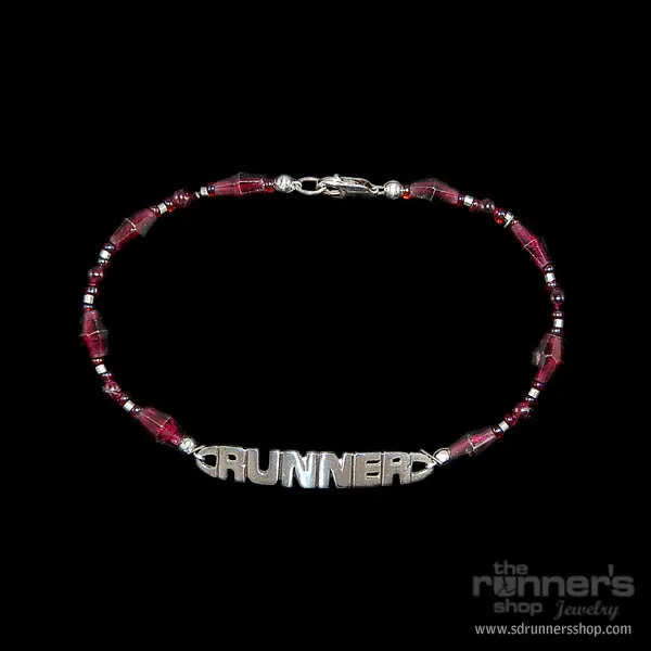 Silver "Runner" w/ Garnet Anklet