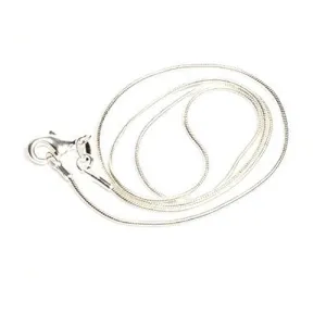 Silver Tone Lobster Clasp Snake Chain Necklaces 25"