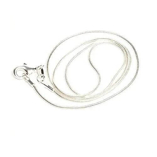 Silver Tone Lobster Clasp Snake Chain Necklaces 25"