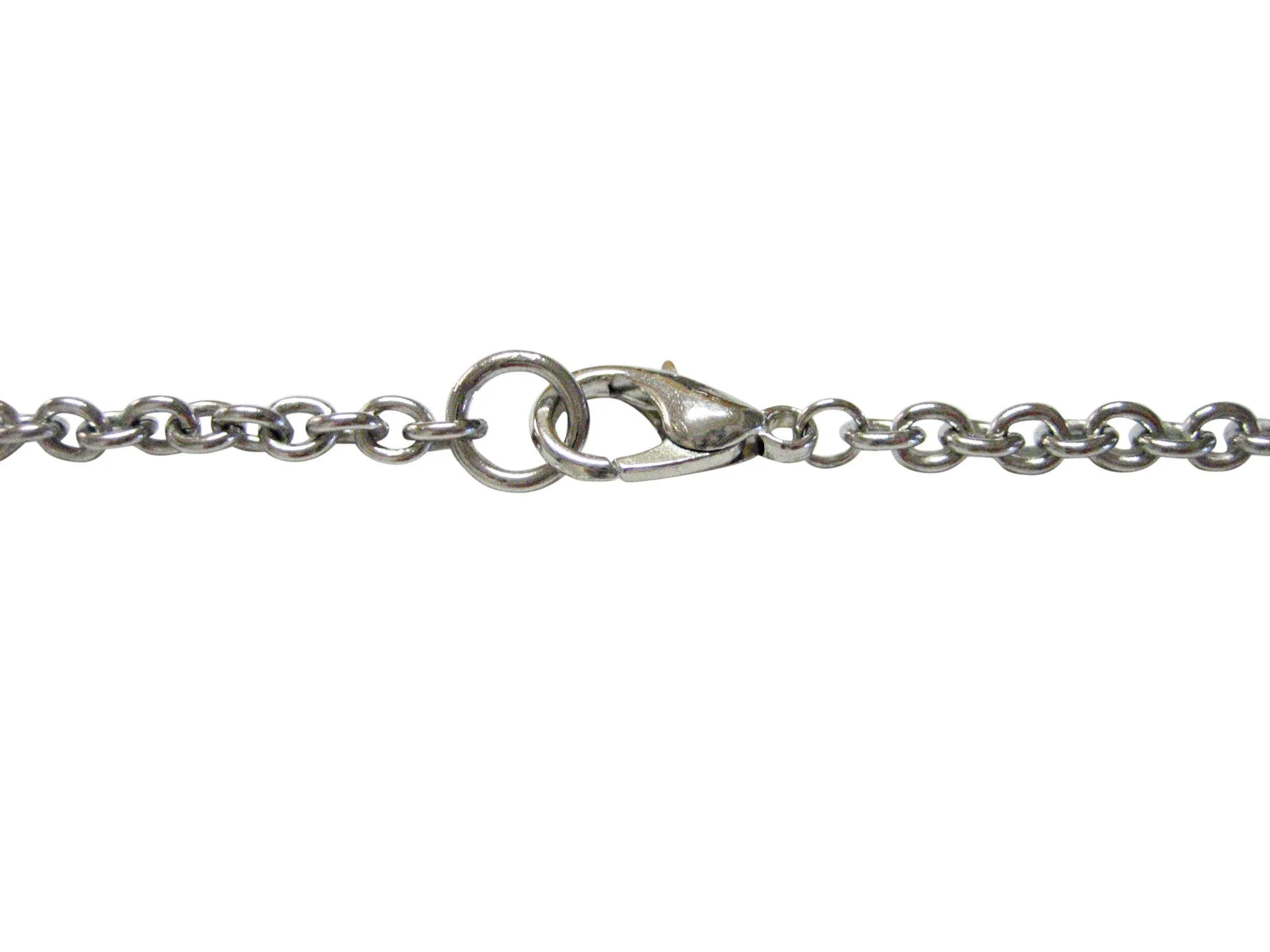 Silver Toned Square Piano Key Design Pendant Necklace