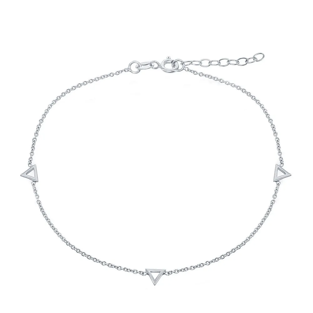 Silver Triangle Anklet