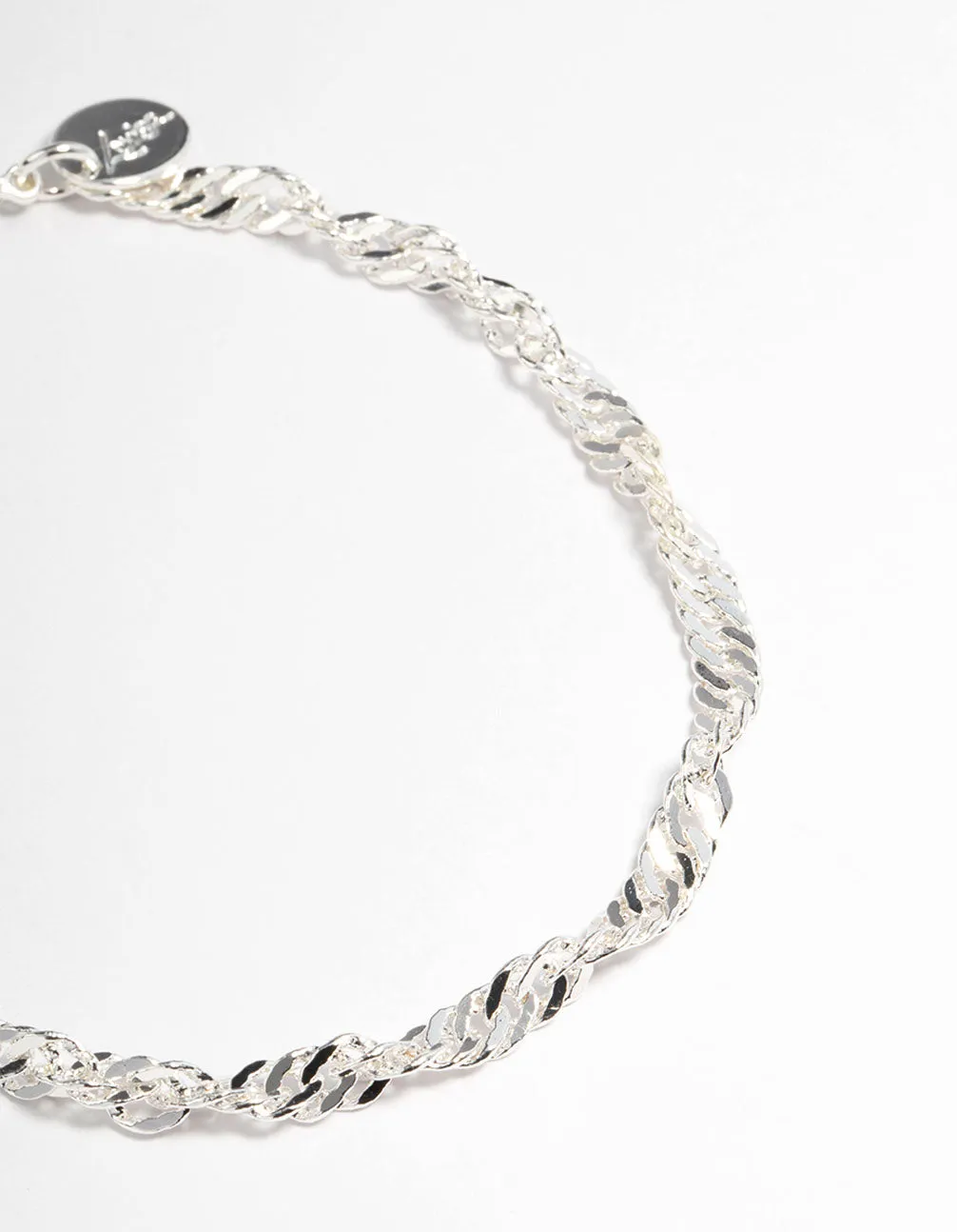 Silver Twist Chain Anklet