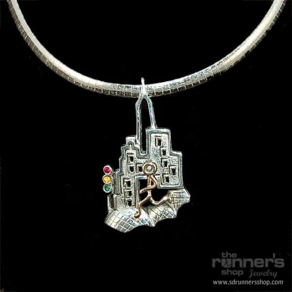 Silver Urban Runner w/ Lights and Gold "Hermes" Runner Necklace