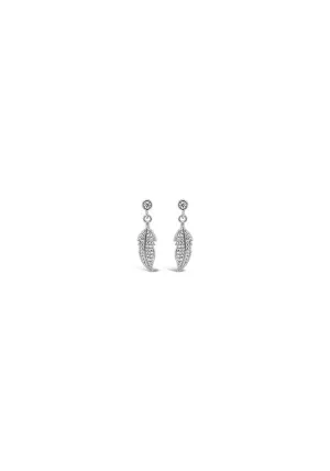 Silverver Feather Drop Earring