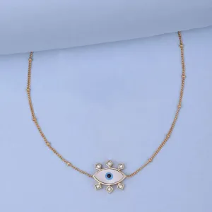 Single Evil Eye Silver Anklet