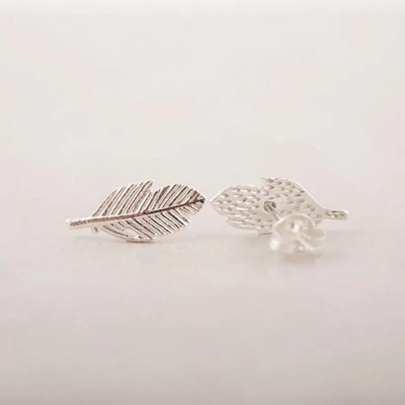 Small Feather Stud Earrings