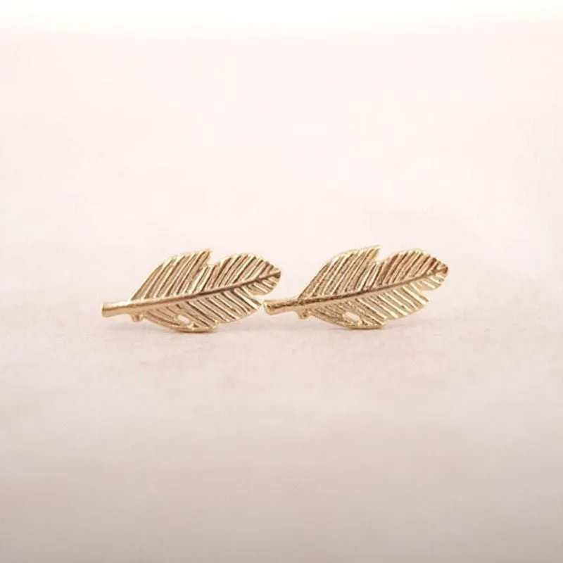 Small Feather Stud Earrings
