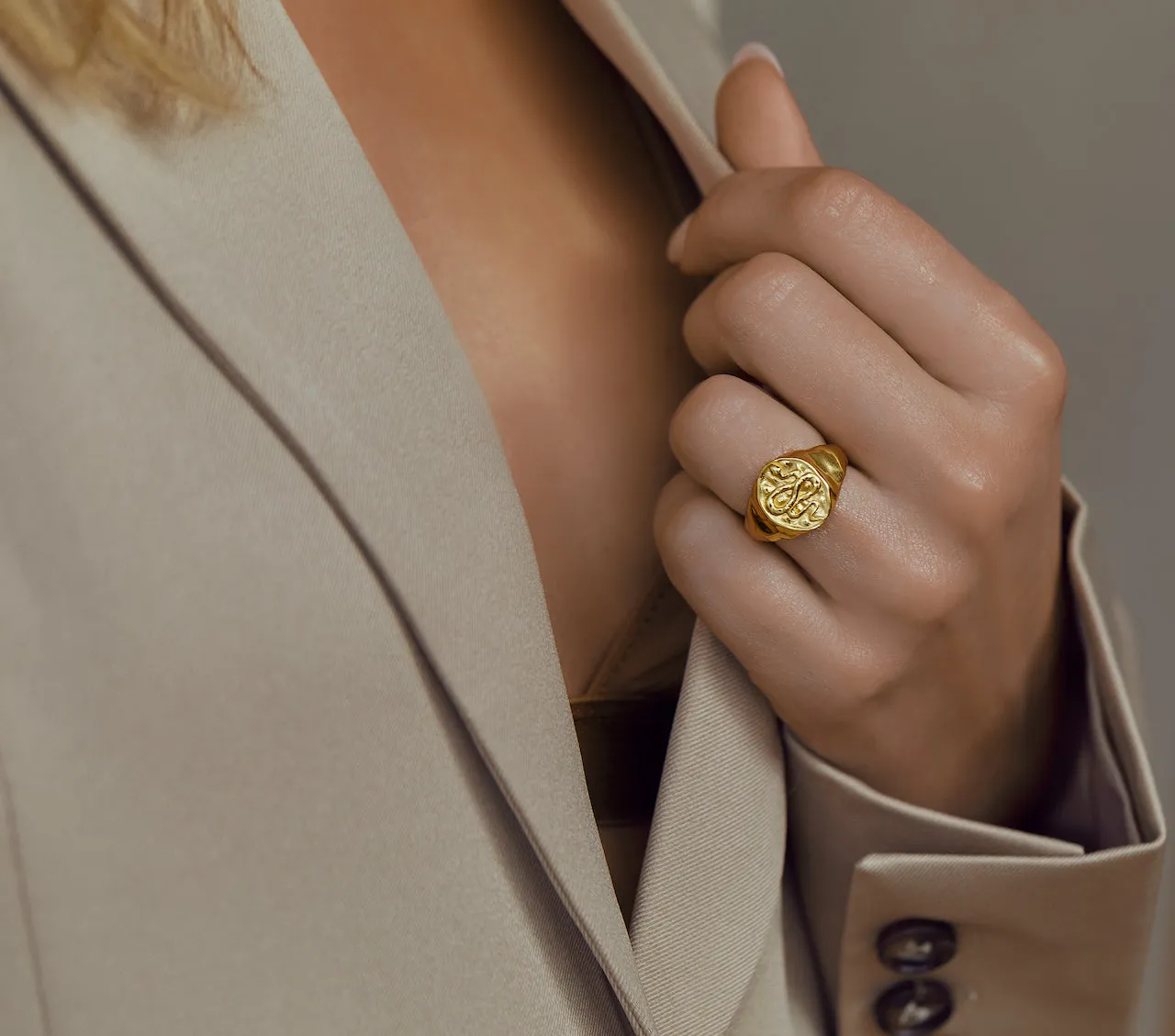 Snake Signet Ring - Silver