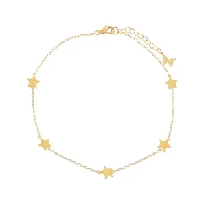Solid Multi Star Anklet