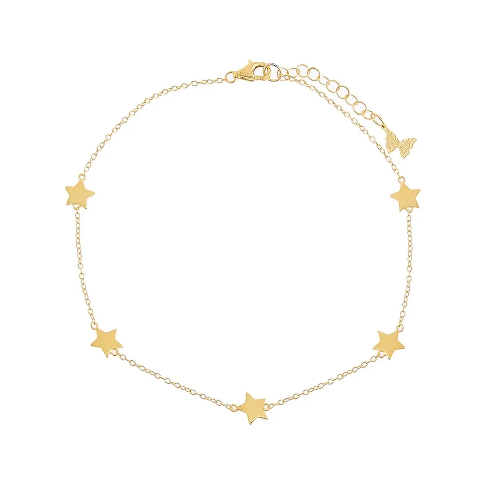 Solid Multi Star Anklet