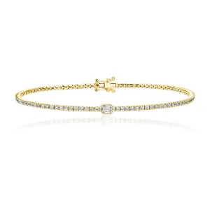 Solitaire Bezel Diamond Tennis Bracelet