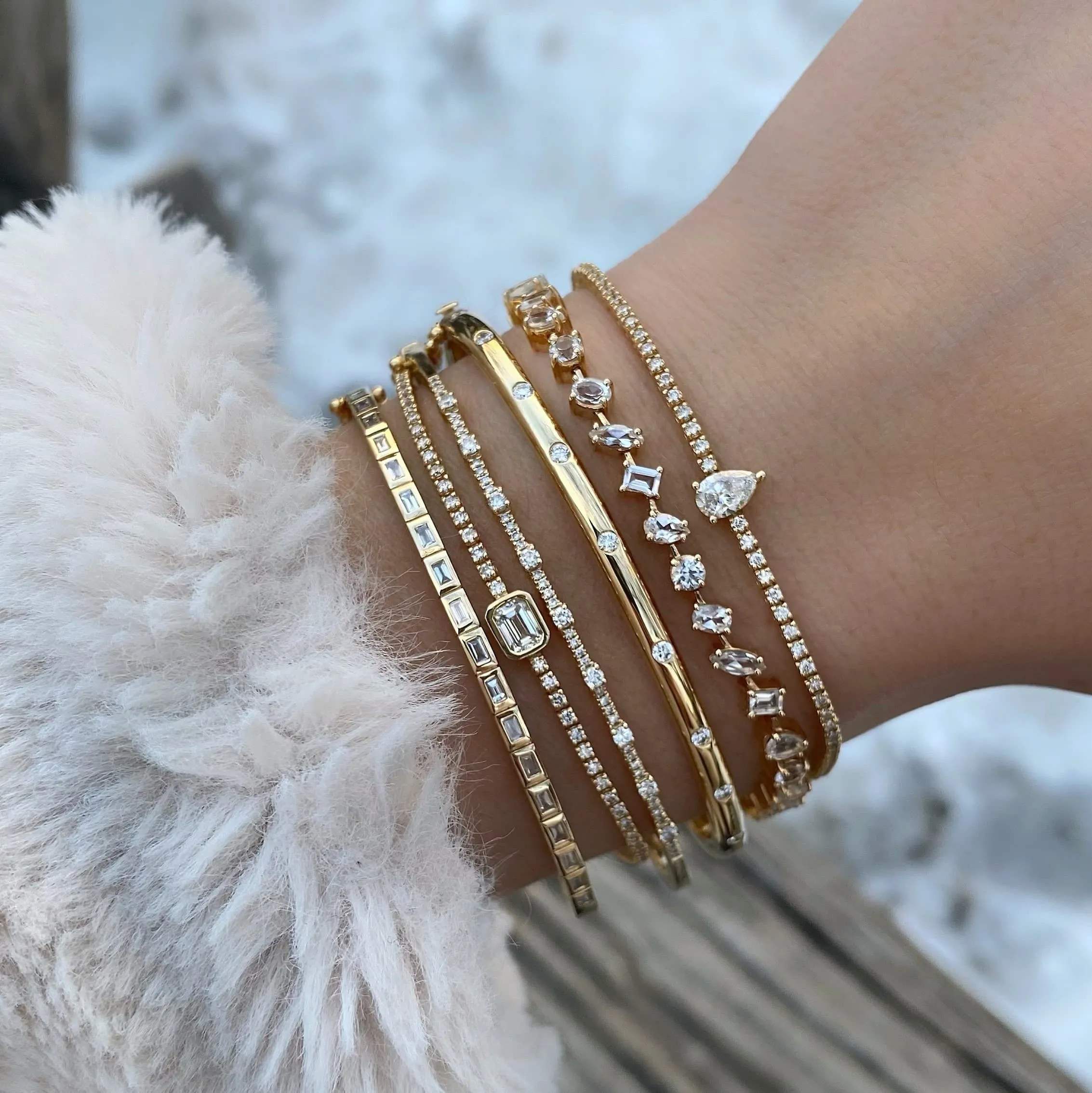 Solitaire Bezel Diamond Tennis Bracelet