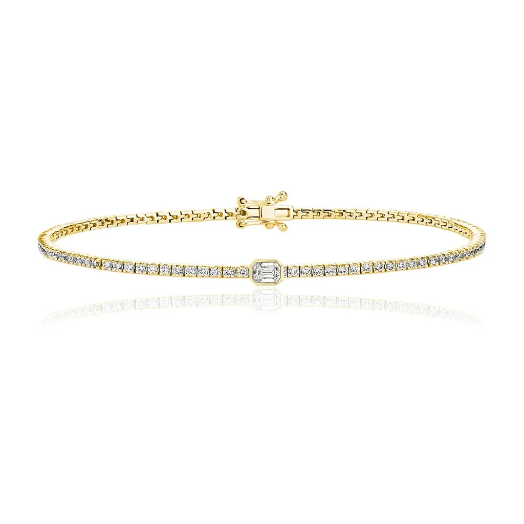 Solitaire Bezel Diamond Tennis Bracelet