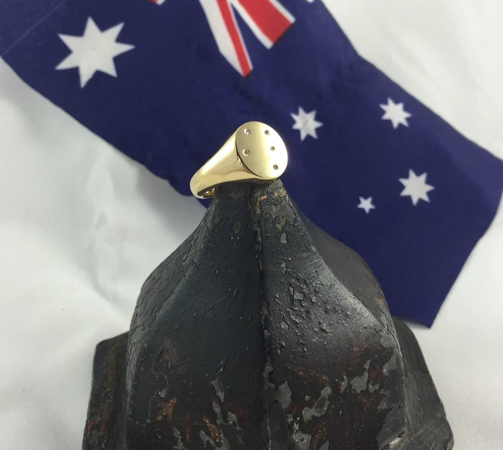 Southern Cross  14mm x 12mm  -  9 Carat Yellow Gold Signet Ring