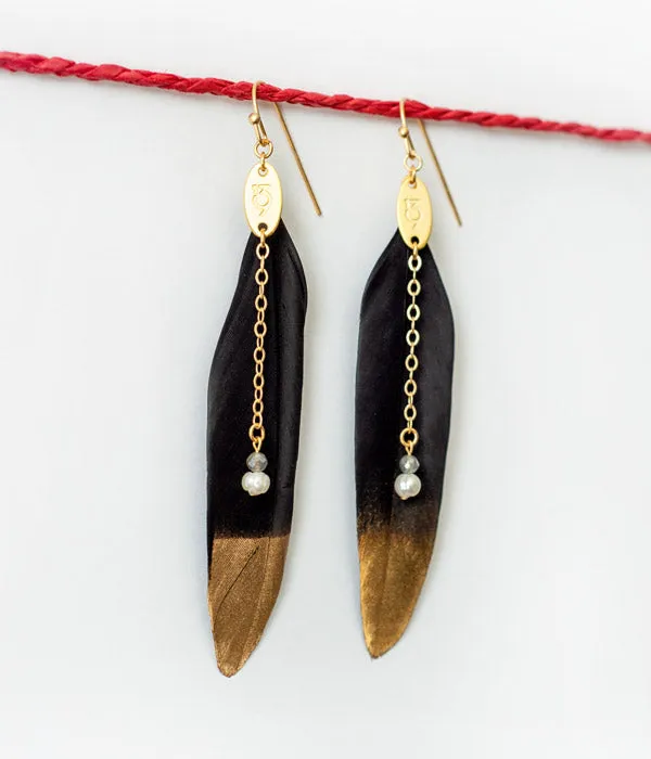 Sparrows Feather Earrings | Color Options