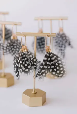 Spotted Feather Statement Earrings
