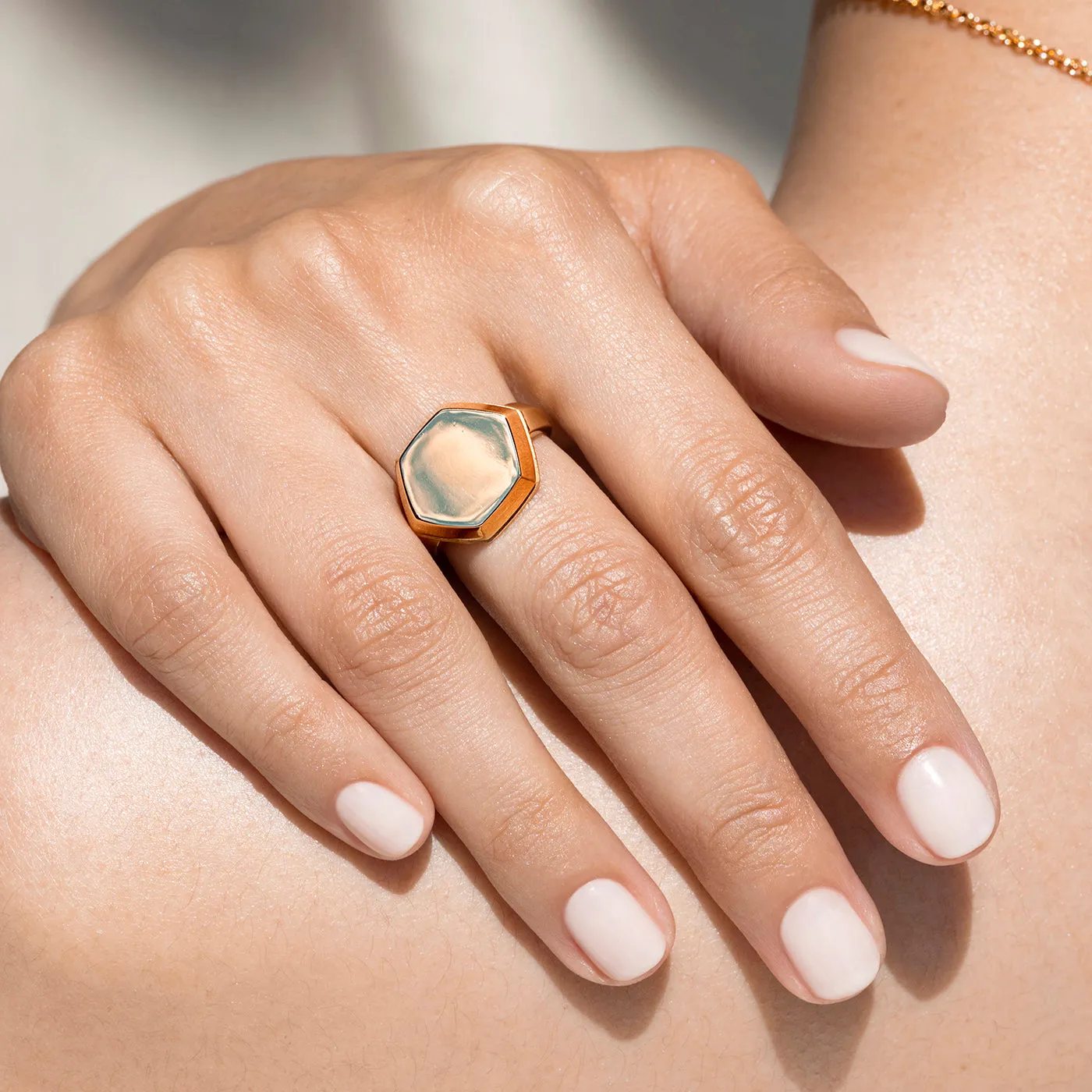 Sri Hexagonal Signet Ring