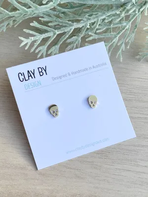 Stainless steel gold plated skull studs