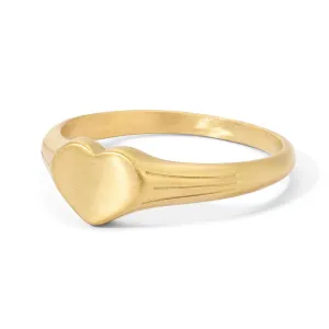 Stainless Steel Heart Signet Ring