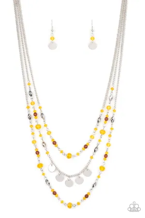 Step Out of My Aura Yellow Paparazzi Necklace
