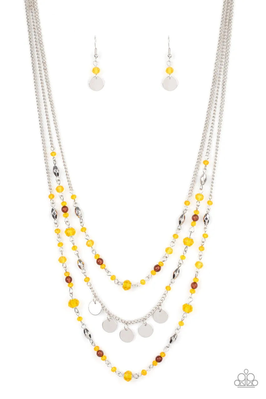 Step Out of My Aura Yellow Paparazzi Necklace
