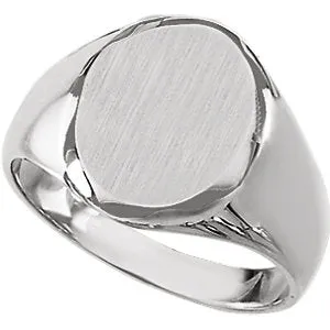 Sterling Silver 13x11 mm Oval Signet Ring