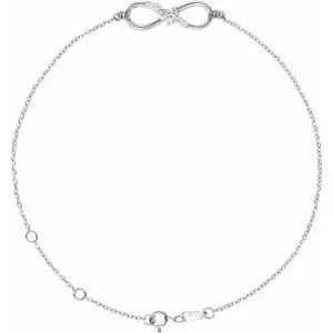 Sterling Silver 1/8 CTW Diamond Infinity 6 1/2-7 1/2" Bracelet