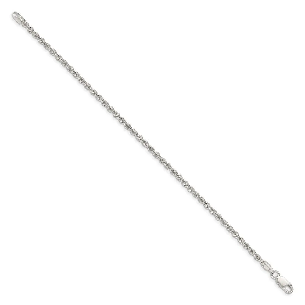 Sterling Silver 2.5mm Solid Rope Chain