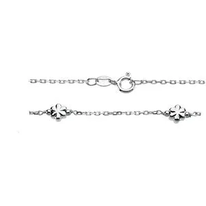 Sterling Silver 3mm Flower 10" Anklet